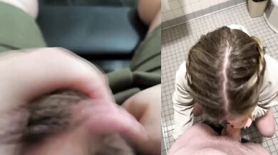 Blonde gets railed in camping trip bathroom climax