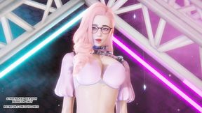 MMD Purple Kiss - Nerdy Seraphine Sexy Kpop Dance League of Legends Hentai