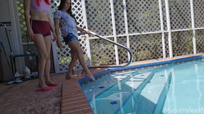 Wet Feet Play Poolside with Tickles
