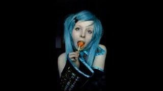 Cute Hatsune Miku cosplayer stripping on cam