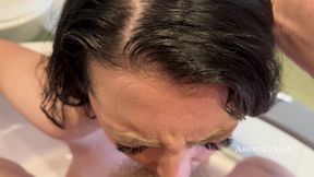 Self Piss and Washing Teeth with Cum and Piss