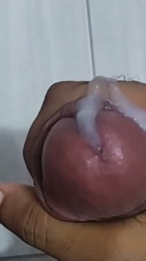 Hand job on bathroom cumout show   Clip 1