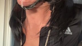 Tracksuit Standing Strappado and Hitachi while Harness Gagged