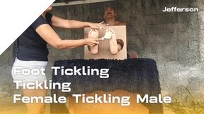 A lot of tickling of a man by a lady (T)