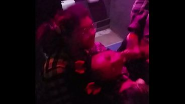 free pv Amateur - 3 Girls giving blowjobs in a club bathroom in 3 Boys