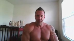 Bodybuilder On Web Camera