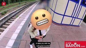 Goth Teen's Wild Outdoor Encounter: POV Action in a Public Setting
