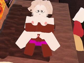 white bitch gets used by bbc in roblox p1