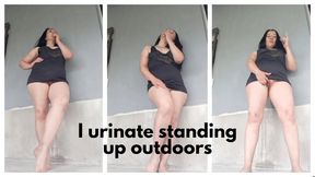 I urinate standing up outdoors