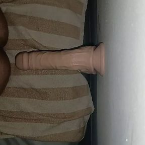 Taking a big dildo