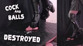 Cock and Balls Destroyed in Painful LaModa Scream High Boots (Double 45 Deg Version) - TamyStarly - Cock Balls Crush Trample, Shoejob, CBT, Trampling, Bootjob, Stomping