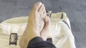 Airport foot tease Dallas