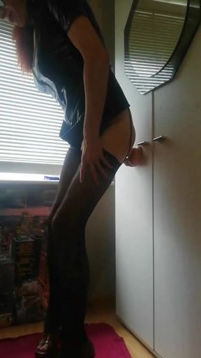 Fucking ass a 28 cm dildo