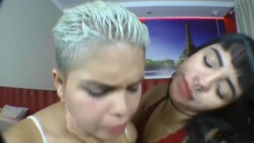 Zip-cuffed Femdom Kissing 1