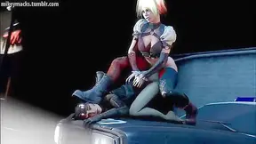 Harley Quinn fucks catwoman with her huge futanari dick