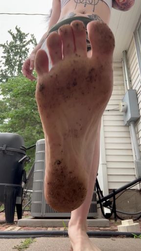 Would you clean these dirty little feet up for me?
