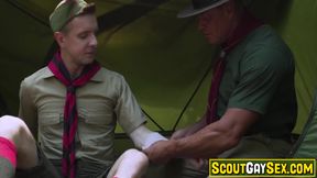 Scoutmaster Tyler Saint Is Teaching Scout Boy Serg Shepard Some First Aid, But The Intimate Moment Leads To Hardcore Gay Sex In A Tent! 8 Min