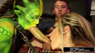 Captured Alien Girl Cosplayer Fucked In a Threesome