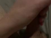 Shooting big load after slowly stroking my cock