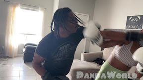 panda fight club boxing beat her ass then stuff her ass! ebony butt sluts get their butts stuffed, cum all over!
