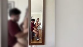 Sporty girl fucks with ex BF in doggy pose and screams loud