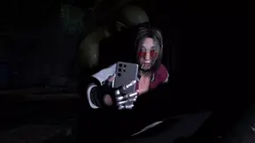 Cyberpunk orc and Asian babe in animated phone support roleplay