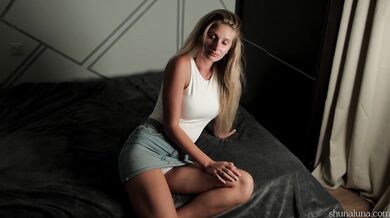 Tinder love gave it up early to humble rider blonde european cum in mouth