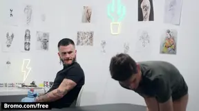 Skinny Twink Lev Ivankov Gets His Asshole Drilled By His Super Sexy Tattoo Artist Fly Tatem - Bro