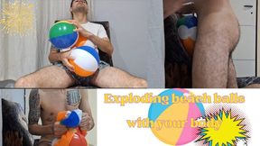 Personalized video: popping 3 small beach balls