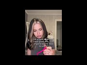 Trans girl holds pink toy and asks for help using it