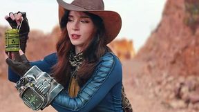 Sexy Brunette Babe Enjoys A Wild Outdoor Session In A Fallout Cosplay