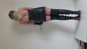 Lady Latisha - Arollo Overknee Stiletto Boots - Trampling CBT Bootjob - horizintal view
