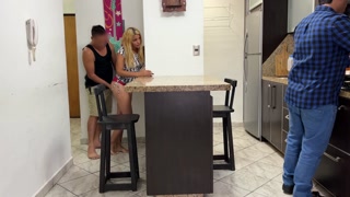 I like that my friend fucks me while my cuckold husband is cooking, it is very exciting that he can