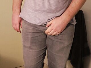 Hunk Desperation & Wetting - Please let me use the Shitter!!!