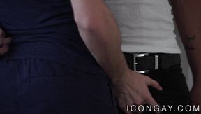 Bald young Latino anally fucks and rimms his cute jock lover