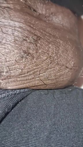 Stroking Big Black Uncut Dick Through Underwear