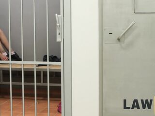 Inked brunette hair, Adelle Unicorn got down and filthy with 2 lads, in a local police station