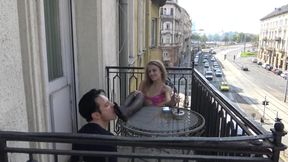 Nylon princess outdoor feet worship - all have to see when he lick my feet!