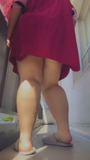 Showing my Neighbours my Cow Costume