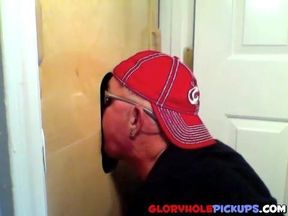 Two horny buddies get a fantastic glory hole suck off