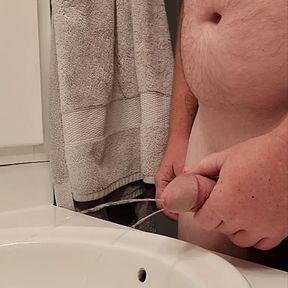 Morning Piss &amp; Cum in Sink