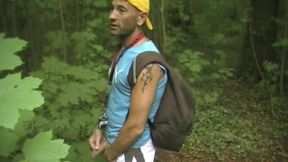Gay dude fucked by twink in cruising forest outdoor
