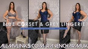 1488 Blue Corset and Grey Lingerie PhotoVideoShoot