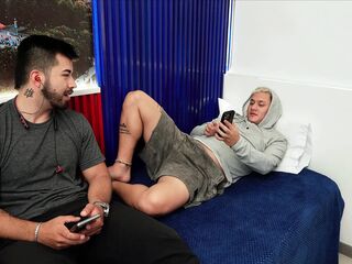 My stepson's lascivious ally is caught masturbating and I give him a hand