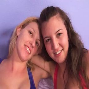 Two stunning looking German sluts sharing a black cock in POV