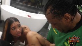 Three Lovely Brazilian Babes and One Big Black Cock in Dem Holes