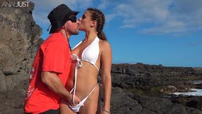 passion among the rocks with bella model