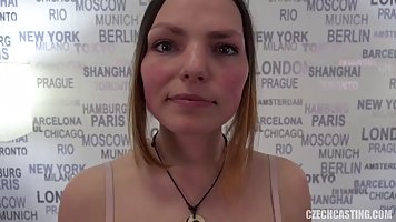 Czech babe, Kristyna went to a porn video casting and couldn't stop moaning while getting fucked