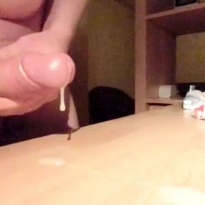 Very big cumshot in slomotion after bedtime