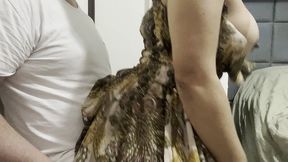 quando vi ele de pau duro nem tirei o vestido ja fui sentando no pau dele